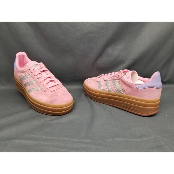 adidas Other - Adidas Gazelle Bold J Sneakers Suede Pink Silver Girls Size 4.5 DISPLAY MODEL!